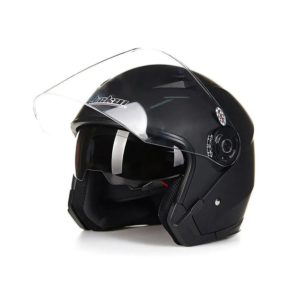 Casque Moto et Vélo Électrique 4 Saisons - Double Visière Racing Demi-Jet - Helmoto