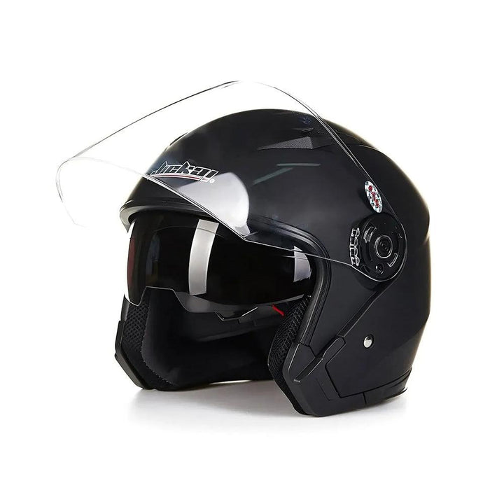 Casque Moto et Vélo Électrique 4 Saisons - Double Visière Racing Demi-Jet - Helmoto