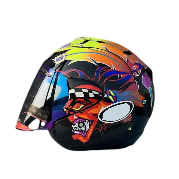 Casque Noir Semi-Ouvert d'été - Ram 3 Russell - Moto & Scooter & Cross - Helmoto