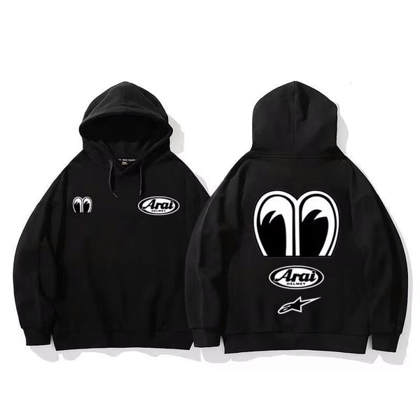Pull à capuche Arai x Alpinestars - Noir - Collection Automne & Hiver
