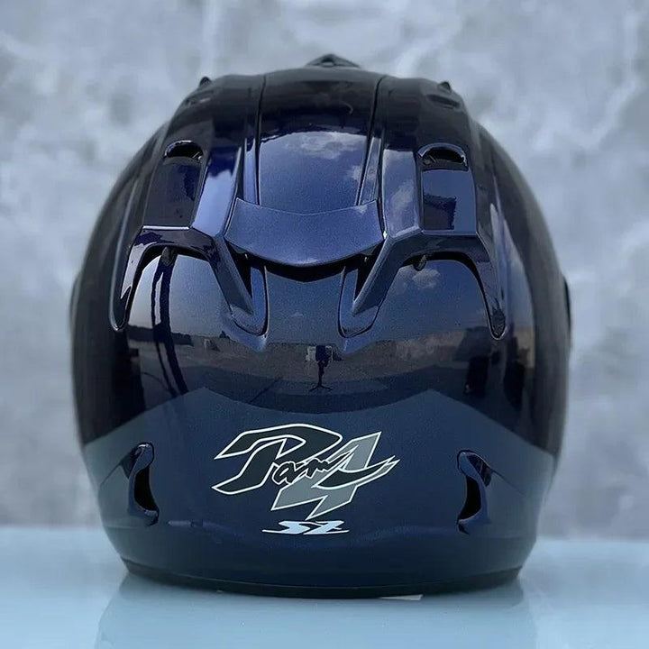Casque bleu foncé brillant Semi-ouvert d'été - Ram4 - Moto & Scooter & Cross - Helmoto