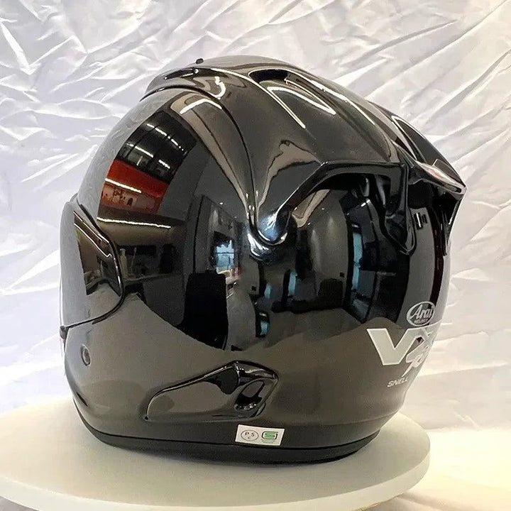 Casque Noir Brillant - VZ-RAM - 3/4 Ouvert pour l'été - Helmoto