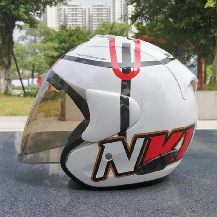 Casque Demi-Jet Ram3 Haga Monza Blanc - Helmoto