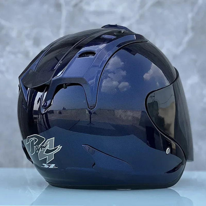 Casque bleu foncé brillant Semi-ouvert d'été - Ram4 - Moto & Scooter & Cross - Helmoto