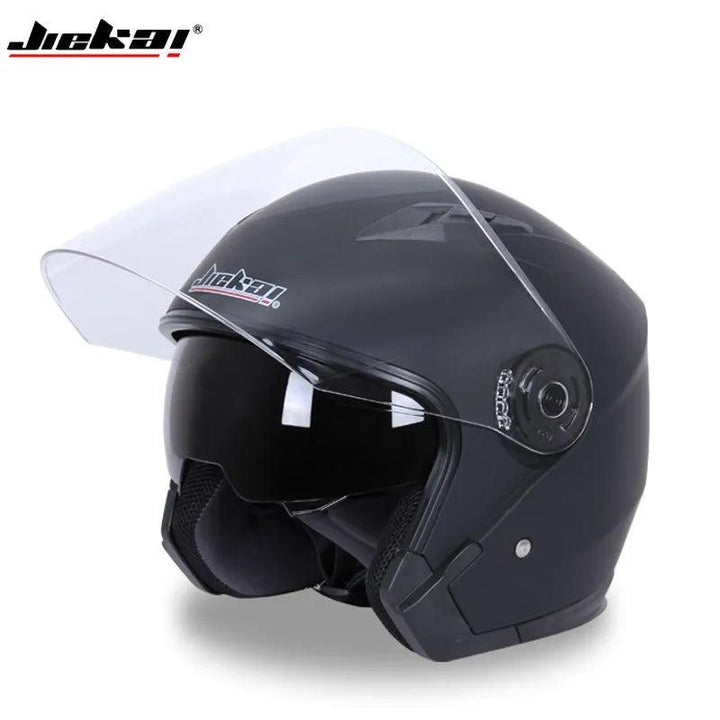 Casque Moto et Vélo Électrique 4 Saisons - Double Visière Racing Demi-Jet - Helmoto