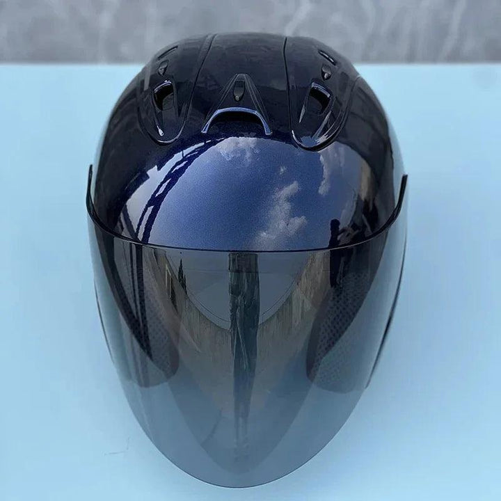Casque bleu foncé brillant Semi-ouvert d'été - Ram4 - Moto & Scooter & Cross - Helmoto