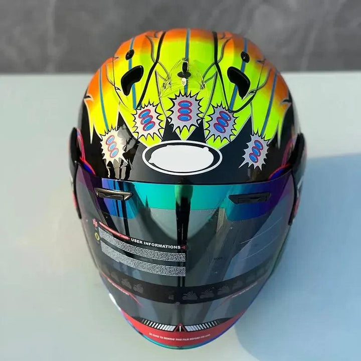 Casque Noir Semi-Ouvert d'été - Ram 3 Russell - Moto & Scooter & Cross - Helmoto