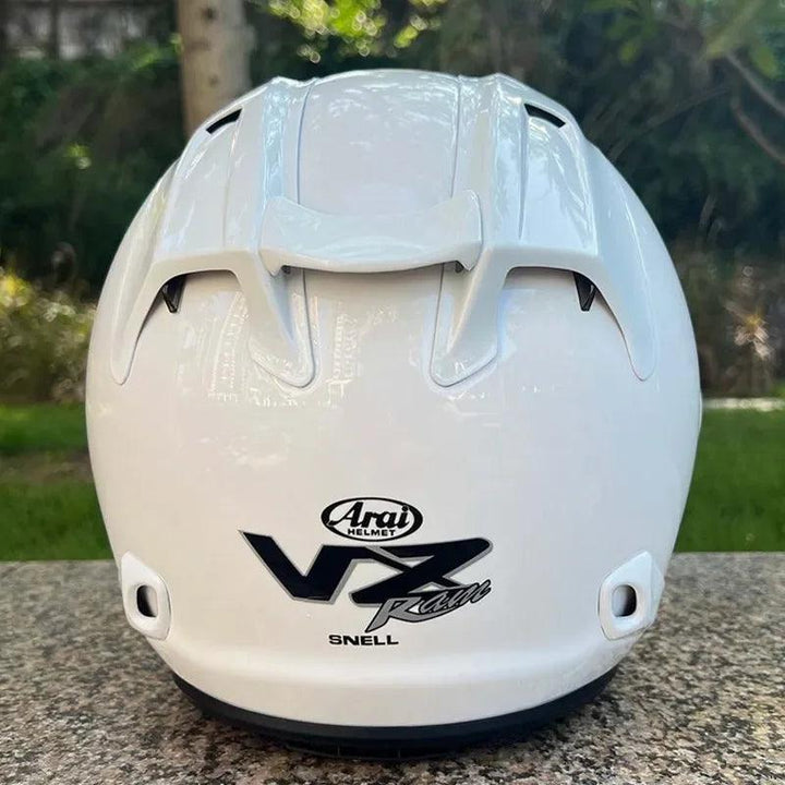 Casque Blanc Brillant - VZ-RAM - 3/4 ouvert pour l'été - Helmoto