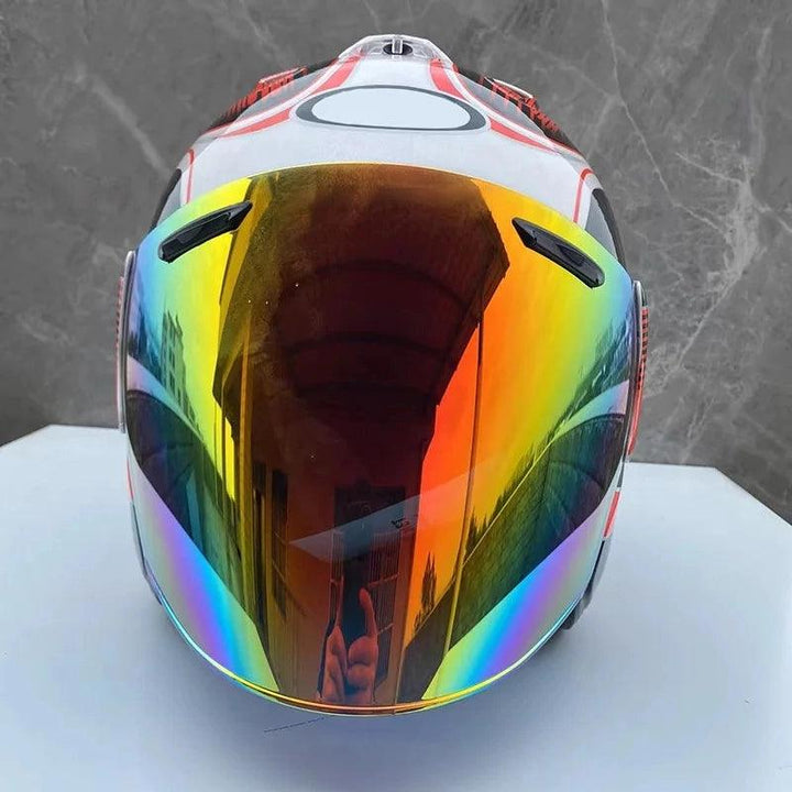 Casque Pedrosa Rouge GP - Semi-Ouvert d'été - Moto & Scooter & Cross - Helmoto