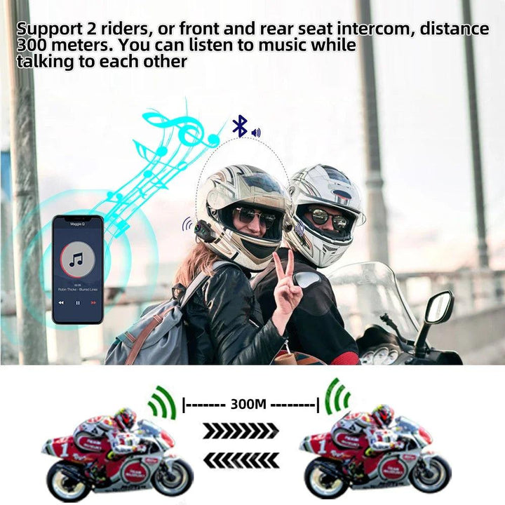 Intercom / Interphone / Oreillette Bluetooth 5.3 - Waterproof - Helmoto