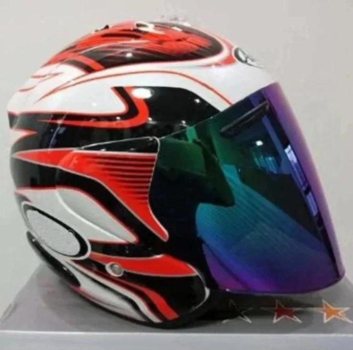 Casque Pedrosa Rouge GP - Semi-Ouvert d'été - Moto & Scooter & Cross - Helmoto