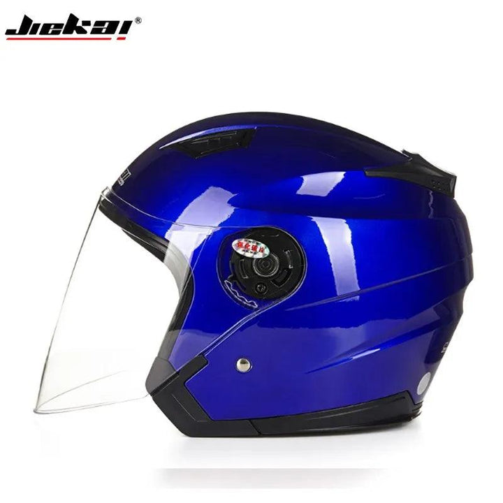 Casque Moto et Vélo Électrique 4 Saisons - Double Visière Racing Demi-Jet - Helmoto