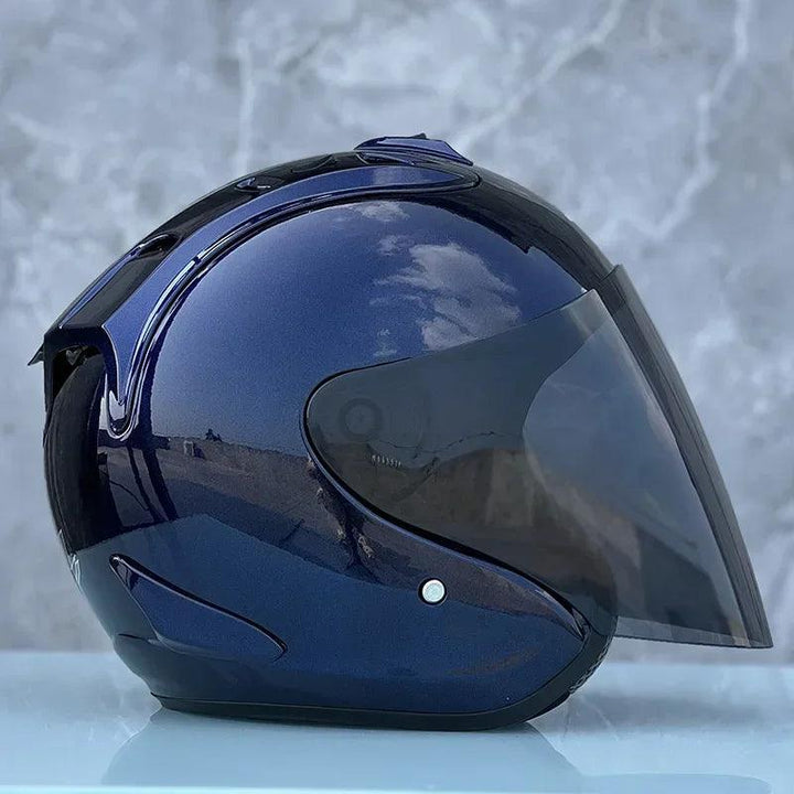 Casque bleu foncé brillant Semi-ouvert d'été - Ram4 - Moto & Scooter & Cross - Helmoto