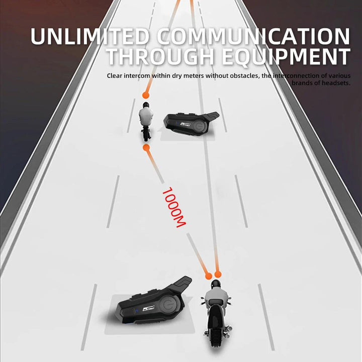 Intercom / Interphone / Oreillette Bluetooth - Waterproof & 1 km de connectivité - Helmoto