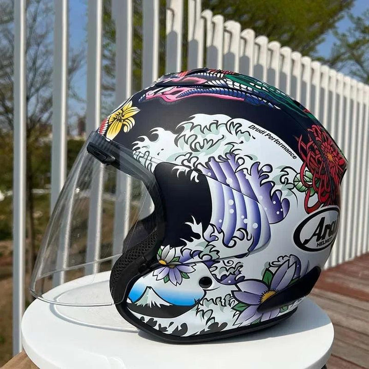 Casque Dragon Oriental Mat - VZ-RAM - 3/4 ouvert pour l'été - Helmoto