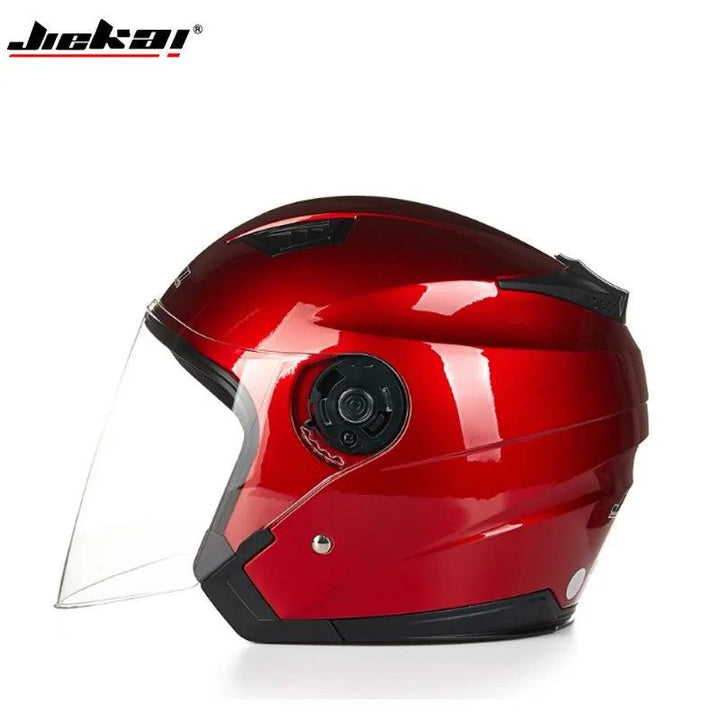 Casque Moto et Vélo Électrique 4 Saisons - Double Visière Racing Demi-Jet - Helmoto