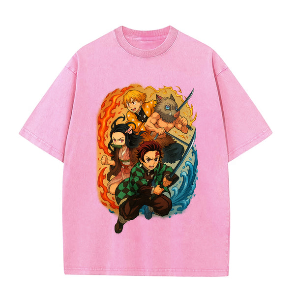 T-shirt Oversize | Demon Slayer | Tanjirō, Nezuko, Zenitsu, Inosuke